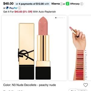 NIB YSL Yves Saint Laurent Rouge Pur Couture Lipstick - N3 Nude Décolleté